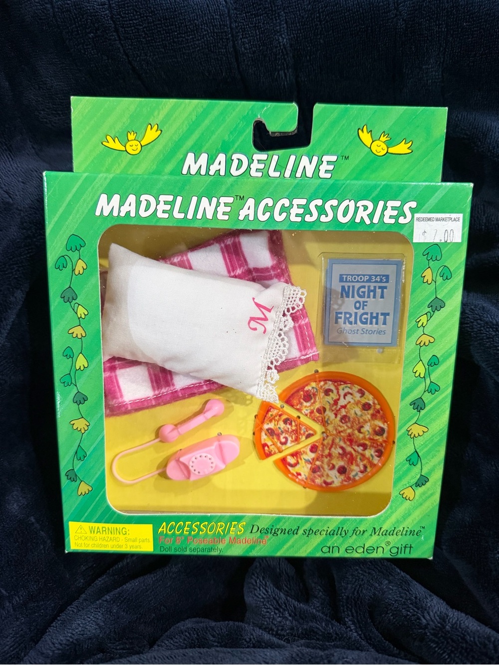 VINTAGE NIB EDEN MADELINE ACCESSORIES MADELINE PIZZA MOVIE SLEEPOVER ACCESSORIES